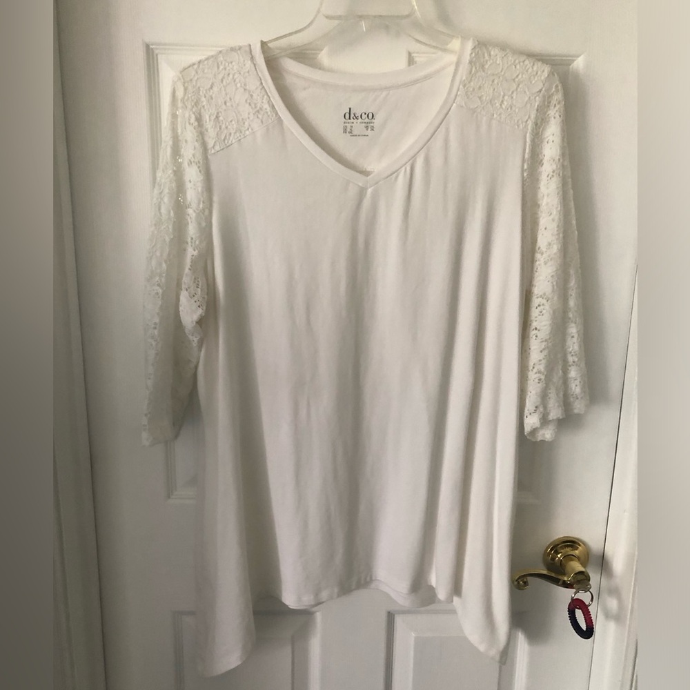 White lace shirt from Denim and Co.